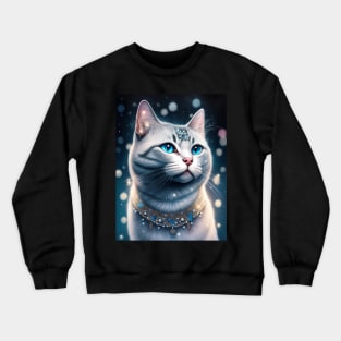 Magical Glowy White British Shorthair Crewneck Sweatshirt